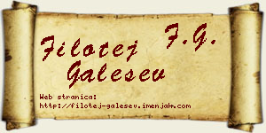 Filotej Galešev vizit kartica